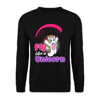 Unicorn Paraglider Volez comme une licorne Femmes - Sweat-shirt Unisexe - noir - Devant - Alina (178cm) & Michal (187cm)