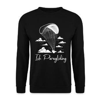 Paragliding I Paragliding Paraglider - Unisex Sweatshirt - black - Front - Alina (178cm) & Michal (187cm)