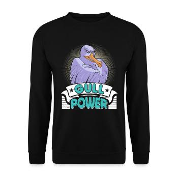 Seagulls Gull Power Coastal Bird Baltic Sea North Sea - Unisex Sweatshirt - black - Front - Alina (178cm) & Michal (187cm)