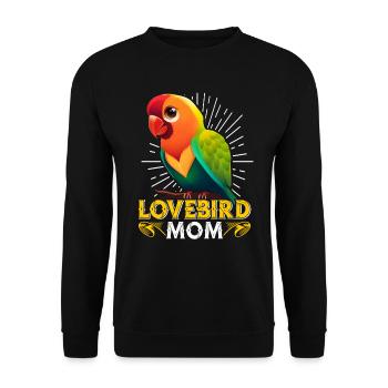 Lovebird Mom Vogelliebhaber Frauen - Unisex Pullover - Schwarz - Vorne - Alina (178cm) & Michal (187cm)