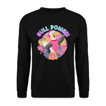 Mouettes Power Gull Power Seagull Bird Lovers - Sweat-shirt Unisexe - noir - Devant - Alina (178cm) & Michal (187cm)