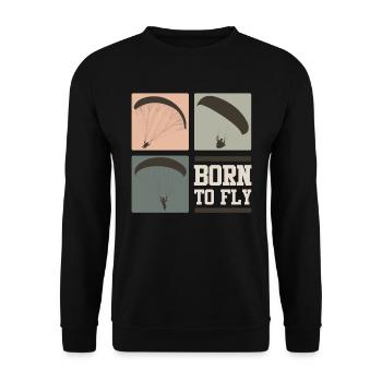 Born to Fly Paraglider Shirt - Sweat-shirt Unisexe - noir - Devant - Alina (178cm) & Michal (187cm)