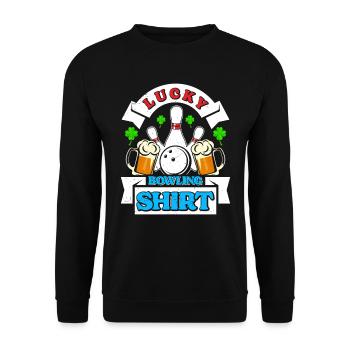 Bowling Player Lucky Bowling Shirt Beer Drinker - Unisex Sweatshirt - black - Front - Alina (178cm) & Michal (187cm)