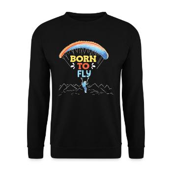 Born to Fly Paraglider Shirt - Sweat-shirt Unisexe - noir - Devant - Alina (178cm) & Michal (187cm)