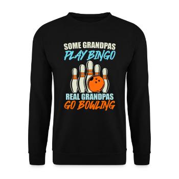 Bowlen Some Grandpas Play Bingo Real go Bowling - Unisex Sweatshirt - black - Front - Alina (178cm) & Michal (187cm)
