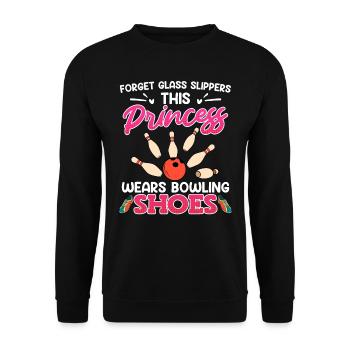 Bowling Shirt Damen Princess wears Bowling Shoes - Unisex Sweatshirt - black - Front - Alina (178cm) & Michal (187cm)