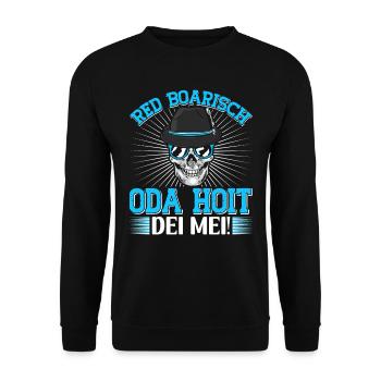 Bayern Red Boarisch oda Hoit dei Mei Bayerisch - Unisex Pullover - Schwarz - Vorne - Alina (178cm) & Michal (187cm)