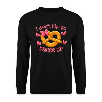 Shirt I Mog mi ned Aufbrezeln Pretzels - Unisex Sweatshirt - black - Front - Alina (178cm) & Michal (187cm)