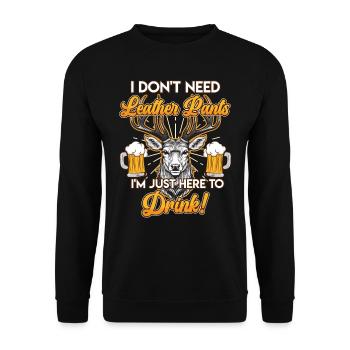 Volksfest Vergiss die Lederhosen Wegen dem Alkohol - Unisex Pullover - Schwarz - Vorne - Alina (178cm) & Michal (187cm)