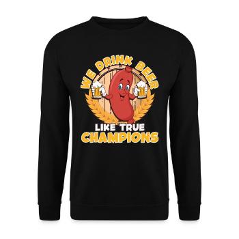Bratwurst Biertrinker Buvez de la bière comme des champions - Sweat-shirt Unisexe - noir - Devant - Alina (178cm) & Michal (187cm)