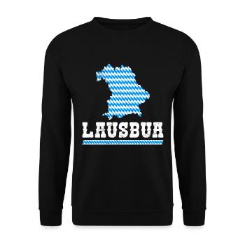 Lausbub Bayern Bayerisch Lausbua Shirt Herren - Unisex Pullover - Schwarz - Vorne - Alina (178cm) & Michal (187cm)