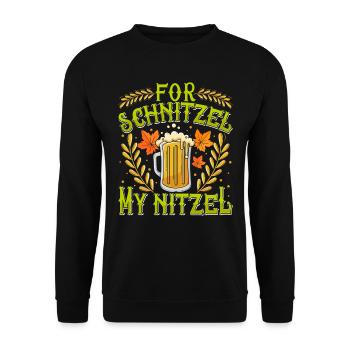 Deutsches Essen For Schnitzel my Nitzel Bierfan - Unisex Pullover - Schwarz - Vorne - Alina (178cm) & Michal (187cm)