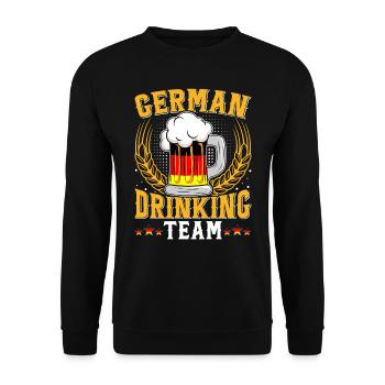 German Drinking Team Bierfan - Unisex Sweatshirt - black - Front - Alina (178cm) & Michal (187cm)