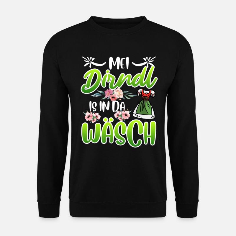 Mein Dirndl is in da Wäsch Bayerisches Dirndl Shir - Unisex Pullover - Schwarz