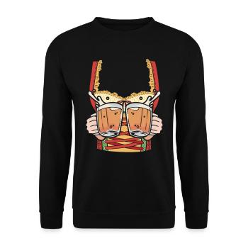Trachten Shirt Frauen Bierfan - Sweat-shirt Unisexe - noir - Devant - Alina (178cm) & Michal (187cm)