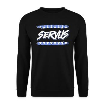 Servus Bayern Weiß Blau München Shirt Bayer - Unisex Pullover - Schwarz - Vorne - Alina (178cm) & Michal (187cm)