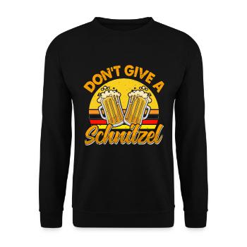 Deutsches Essen Don't Give a Schnitzel Bierfan - Unisex Pullover - Schwarz - Vorne - Alina (178cm) & Michal (187cm)