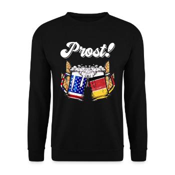Bière bavaroise, bravo! Chemise Bavière - Sweat-shirt Unisexe - noir - Devant - Alina (178cm) & Michal (187cm)