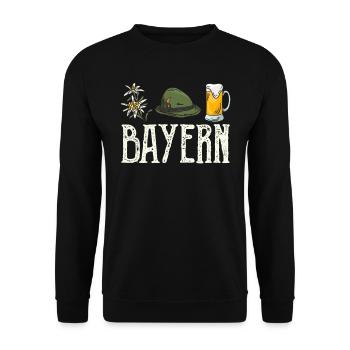 Bayern Bayerische Tradition Freistaat Bayern - Unisex Pullover - Schwarz - Vorne - Alina (178cm) & Michal (187cm)