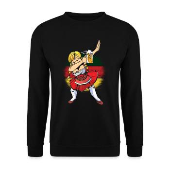 Trachten Shirt Frauen Bierfan - Unisex Sweatshirt - black - Front - Alina (178cm) & Michal (187cm)