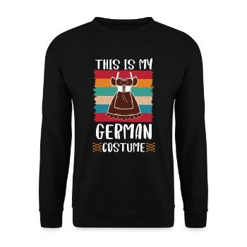 Trachten Shirt This is my German Costume Bayern - Unisex Sweatshirt - black - Front - Alina (178cm) & Michal (187cm)