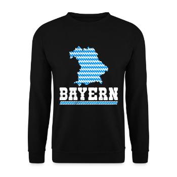 Bayern Blau Weiß Freistaat Bayern Bayerisch - Unisex Pullover - Schwarz - Vorne - Alina (178cm) & Michal (187cm)