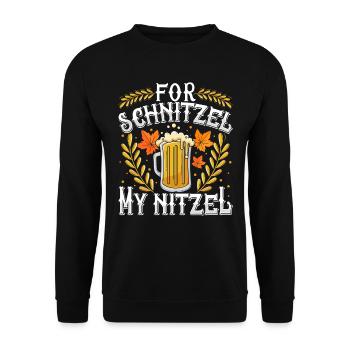 Deutsches Essen For Schnitzel my Nitzel Bierfan - Unisex Pullover - Schwarz - Vorne - Alina (178cm) & Michal (187cm)