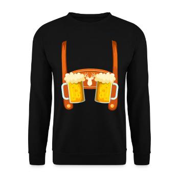 Lederhosen Buveur de bière Chemise Homme - Sweat-shirt Unisexe - noir - Devant - Alina (178cm) & Michal (187cm)
