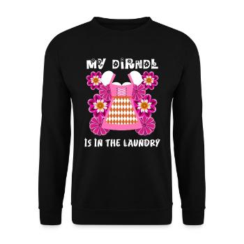 Mein Dirndl is in da Wäsch Bayern Shirt - Unisex Pullover - Schwarz - Vorne - Alina (178cm) & Michal (187cm)