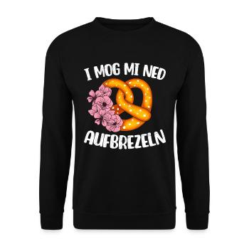 Bavarian Pretzels I Mog mi Ned Pretzels Women - Unisex Sweatshirt - black - Front - Alina (178cm) & Michal (187cm)