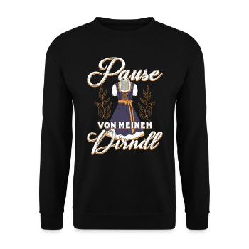 Women's break from my dirndl shirt - Unisex Sweatshirt - black - Front - Alina (178cm) & Michal (187cm)