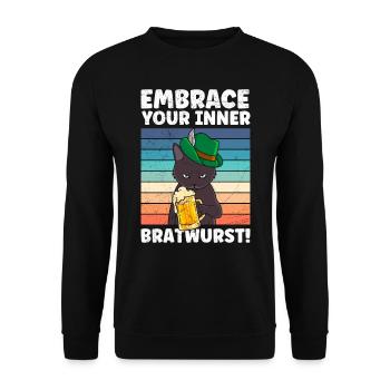 Allemagne Fan de bière Montrez votre saucisse intérieure - Sweat-shirt Unisexe - noir - Devant - Alina (178cm) & Michal (187cm)