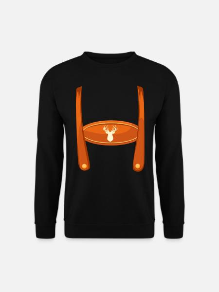 Lederhosn Bayerisches Trachten Shirt Herren - Unisex Pullover - Schwarz
