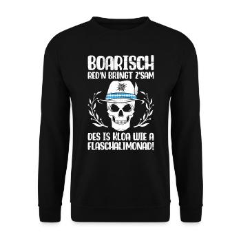 Boarisch Red'n brings z'Bavarian speaking - Unisex Sweatshirt - black - Front - Alina (178cm) & Michal (187cm)