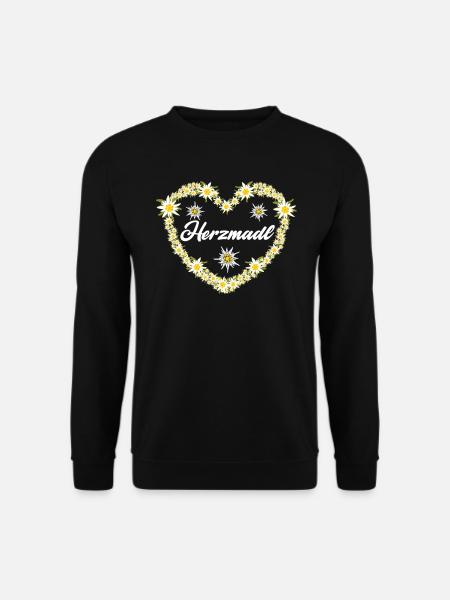 Herzmadl Bayern Trachten Shirt - Unisex Pullover - Schwarz