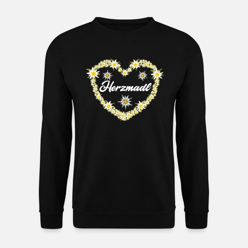 Herzmadl Bayern Trachten Shirt - Unisex Pullover - Schwarz