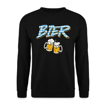 Bayerisches Bier Bayern Biertrinker Bierfan - Unisex Pullover - Schwarz - Vorne - Alina (178cm) & Michal (187cm)