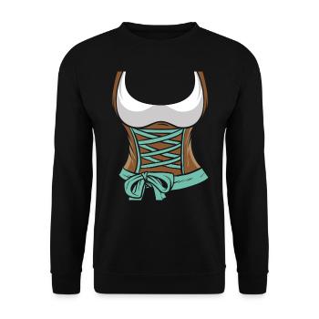 Dirndl Bayerisches Trachten Shirt Frauen Bayern - Sweat-shirt Unisexe - noir - Devant - Alina (178cm) & Michal (187cm)