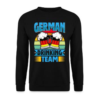 German Drinking Team Bierfan - Unisex Pullover - Schwarz - Vorne - Alina (178cm) & Michal (187cm)