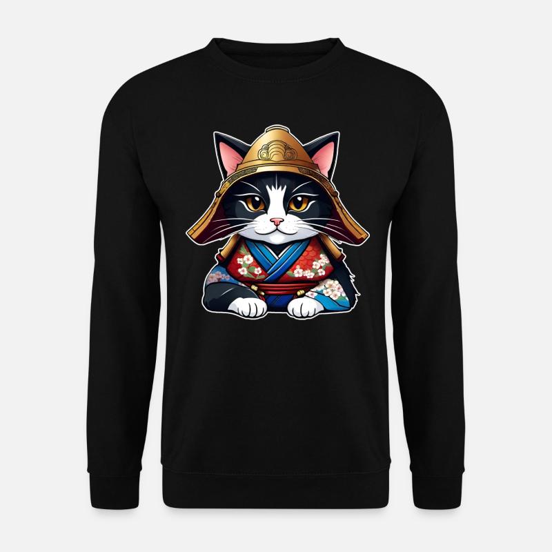 Mignon chat samouraï - Sweat-shirt Unisexe - noir