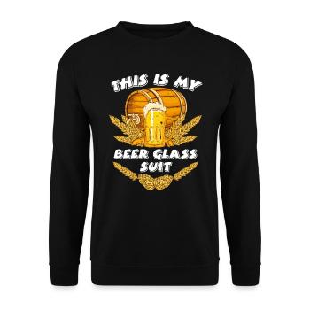Shirt Des is Mei Mass-Anzug Bayern - Unisex Pullover - Schwarz - Vorne - Alina (178cm) & Michal (187cm)