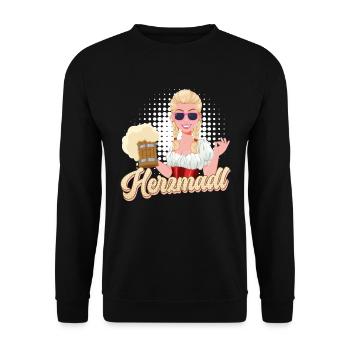 Herbstfest Bayerische Frauen Dirndl Shirt - Unisex Sweatshirt - black - Front - Alina (178cm) & Michal (187cm)