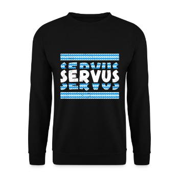 Bayerisch Servus Freistaat Bayern Blau Weiß - Sweat-shirt Unisexe - noir - Devant - Alina (178cm) & Michal (187cm)