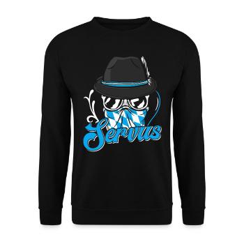 Bayerisch Servus München Shirt Bayern Gruß - Unisex Sweatshirt - black - Front - Alina (178cm) & Michal (187cm)