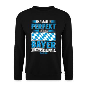 Bayern Nobody is perfect but Ois Bayer no Dro - Unisex Sweatshirt - black - Front - Alina (178cm) & Michal (187cm)