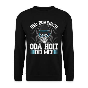 Bayern Red Boarisch oda Hoit dei Mei Bayerisch - Unisex Pullover - Schwarz - Vorne - Alina (178cm) & Michal (187cm)