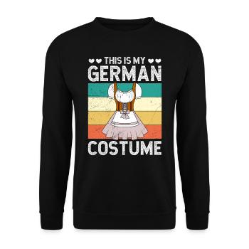 Dirndl This is my German Costume Trachten Shirt - Unisex Sweatshirt - black - Front - Alina (178cm) & Michal (187cm)
