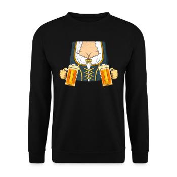Dirndl Women Beer Lover Beer Mug - Unisex Sweatshirt - black - Front - Alina (178cm) & Michal (187cm)
