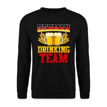 German Drinking Team Biertrinker Deutschland - Unisex Pullover - Schwarz - Vorne - Alina (178cm) & Michal (187cm)