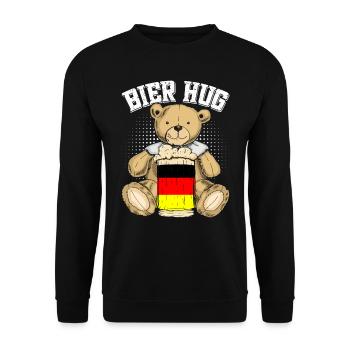 Bière Hug Allemagne Amateur de bière Ours en peluche - Sweat-shirt Unisexe - noir - Devant - Alina (178cm) & Michal (187cm)